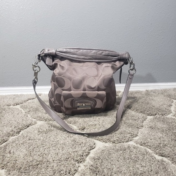 Coach Handbags - Coach Signature Logo Sateen Hobo Bag Style 14904